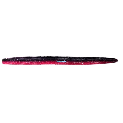 Yamamoto 5" Senko Soft Stick Bait, 10-Pack, Bass Fishing Soft Plastic Lure, Multiple Colors - color: BLACK RED W/ SILVER FLAKE