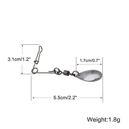 Fishing Spinner Blades Spinnerbait Smooth Nickel Spoons Rigs Fishing Spoons Lures Beetle Spins Pan Fish Bass Fishing Lures Accessories - color: Water drop - 10pcs