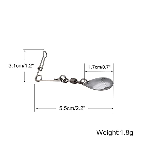 Fishing Spinner Blades Spinnerbait Smooth Nickel Spoons Rigs Fishing Spoons Lures Beetle Spins Pan Fish Bass Fishing Lures Accessories - color: Water drop - 10pcs