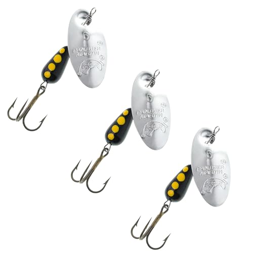 Panther Martin Classic Regular Teardrop Spinners Fishing Lure Catches Trout, Walleye, Nothern Pike, Largemouth Bass, Perch, Crappie & More. - color: Silver/Black, size: 2 (1/16 oz)