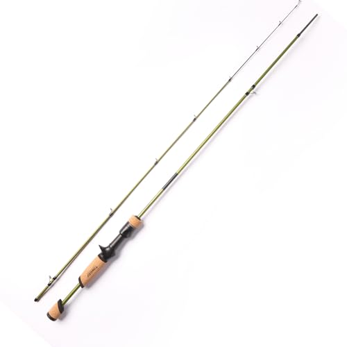 Tangoy Ultralight Fishing Rod 2-Piece Trout, Panfish, Crappie with Carbon Fiber Blank & Cork + High EVA Handle - Micro Light Fishing Pole, Fuji Guide Expansion Joint System - size: Cast-562UL-2PCS