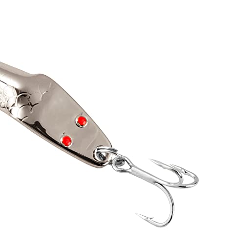 Al's Goldfish Lure Co. Lil' 49er Ice Jig - IFN50 Ice Fishing Jig with Treble Hook Off the Nose. Jigging Lure for Crappie, Perch, Panfish, Trout and Bass - 1/4 oz. 1-3/4" - color: Nickel