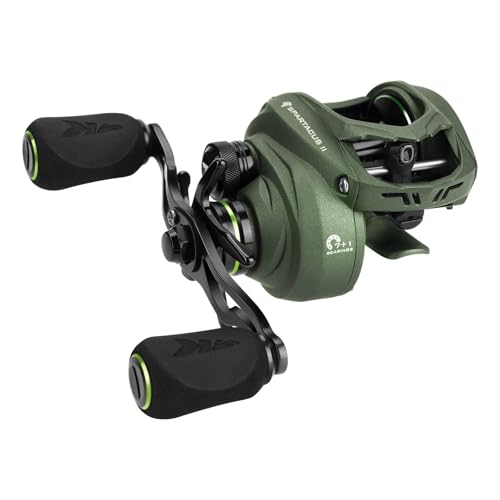 KastKing Spartacus II Baitcasting Fishing Reel, 6oz Ultralight Baitcaster Reel, Super Smooth with 17.6 LB Carbon Fiber Drag, 7.2:1 Gear Ratio, 39mm Palm Perfect Lower Profile Design - color: A:Right-Stryker Green-7.2:1