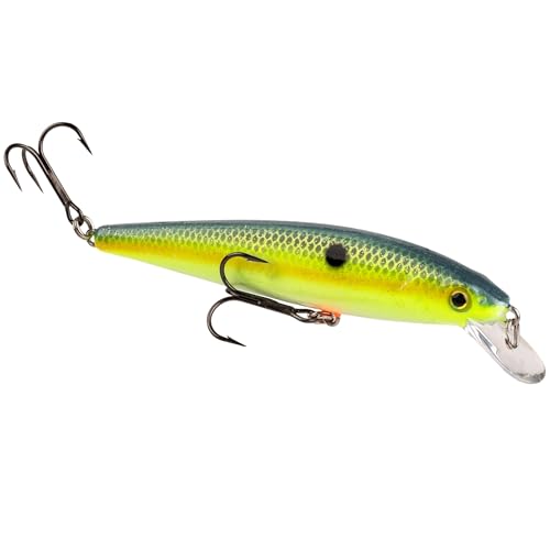 Strike King KVD Jerkbait 2 Hook - color: 538 - Chartreuse Sexy Shad, size: 4.5 in, 3/8 oz