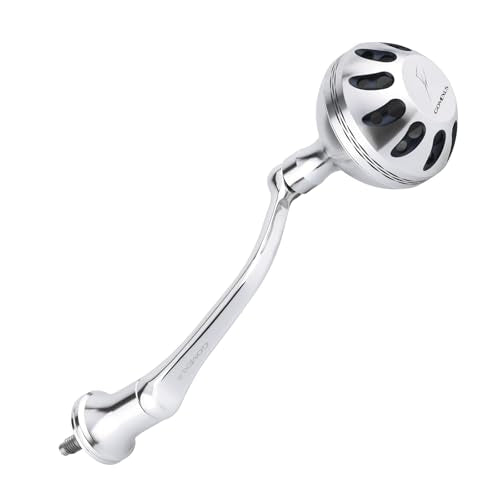 GOMEXUS Power Handle for Shimano Stradic FL FM Stella Vanford Vanquish Nasci Twinpower 1000-5000 Spinning Reel Replacement Crank - color: Silver Blue