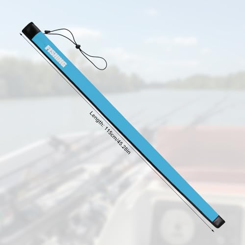 Fishing Rod Sleeve, 45.28 Inch Adjustable Neoprene Fishing Pole Protector Covers Case for Most Spinning & Casting Poles, Anti-Tangle, Waterproof (Blue)