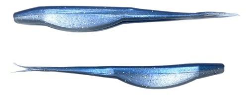 Phat Pak Baits - Drunkin Shad Zoom Super Fluke Style Soft Jerkbait 5" 20ct Soft Plastic Bass Fishing Lure - color: Pro Blue Electric Shad