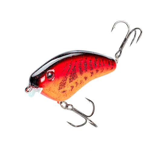Strike King Hardliner Fishing Lure, Flat Sided Crankbait, Circuit Board Lip, Extra Tight Wobble, Size 4 Treble Hooks - color: Chili Craw