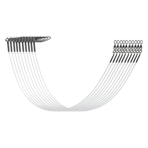 12pcs Fluorocarbon Fishing Leader Set for Saltwater Freshwater, 20LB-80LB, 6-24 Inches, Invisible Underwater, Abrasion-Resistant, Soft Strong Wire with Twists Snap - size: 9in-20ib