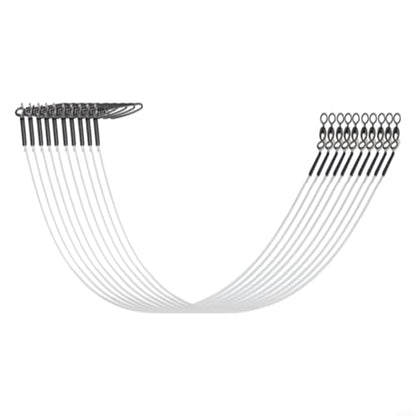 12pcs Fluorocarbon Fishing Leader Set for Saltwater Freshwater, 20LB-80LB, 6-24 Inches, Invisible Underwater, Abrasion-Resistant, Soft Strong Wire with Twists Snap - size: 9in-20ib