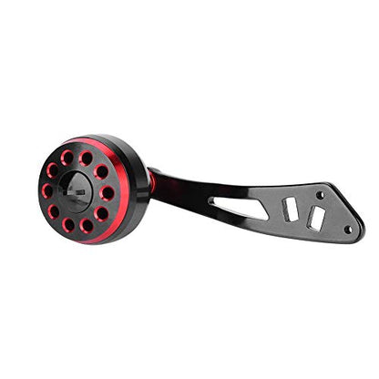 Tbest Knob Power Handle Grip,Fishing Reel Handle CNC Knob with Fittings Replacement Parts Accessory - color: Black+Red
