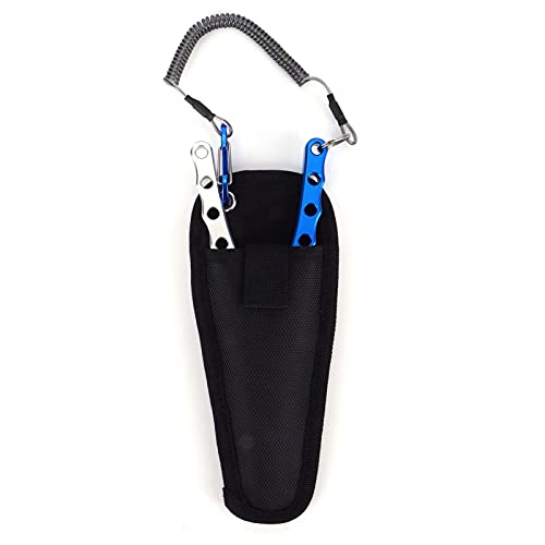 Fishing Pliers, Stainless Steel Jaw with Aluminum Handle for Hook Removal and Line Cutting with Wire Lanyard and Storage Bag Blue Silver - color: Blue Silver