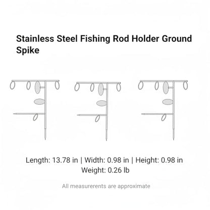 Stainless Steel Fishing Rod Holder Ground Spike - Tool-Free Bank Stick for River, Lake & Shore Angling (1 Pack)