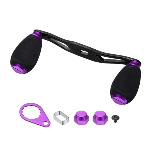 Fishing Reel Handle, Reel Handle Rocker Arm Grip with Knob Replacement Parts - color: Purple/Black