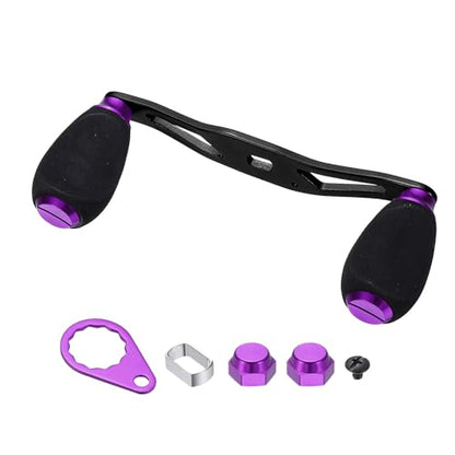 Fishing Reel Handle, Reel Handle Rocker Arm Grip with Knob Replacement Parts - color: Purple/Black