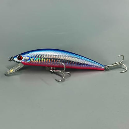 3pcs Heavy Minnow Tuna Fishing Lure Artificial Hard Baits Sinking Saltwater Seabass Wobbler Fish Baits Pesca Strong Treble Hooks Wobbler Jerkbait Swimbait AH1340 - color: AH1340A-5.1'' 1.4oz