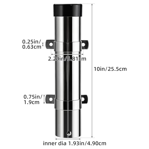 YaeMarine Boat Marine Fishing Rod Holders Stainless Steel Side Mounted Transom Mounted Rod Holders with Brackets - style: With Non-welded Brackets