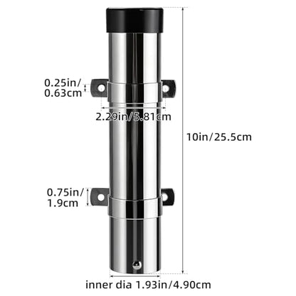 YaeMarine Boat Marine Fishing Rod Holders Stainless Steel Side Mounted Transom Mounted Rod Holders with Brackets - style: With Non-welded Brackets