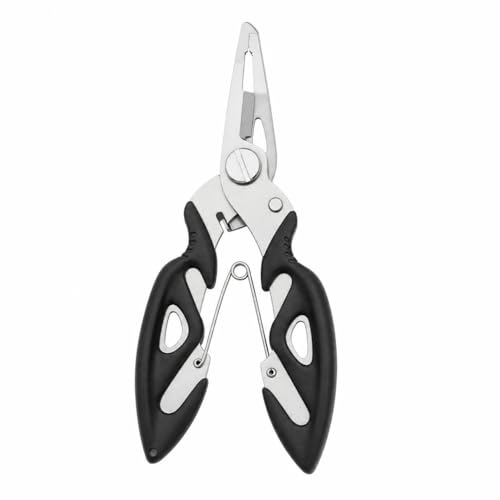 predolo Foldable Fishing Scissors, Stainless Steel Braided Line Cutter, Anti Rust Fishing Line Scissors for Tackle Box, Pocket Portable, Black multi-functional Lure Pl - style: Black multi-functional Lure Pl
