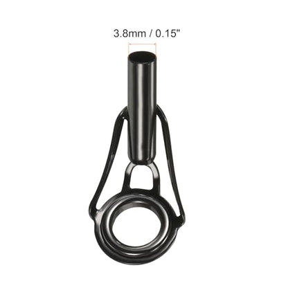 PATIKIL Tube Dia Fishing Rod Tips Repair Kit, Stainless Steel Black Guide Ring for Fishing - size: 3.8mm