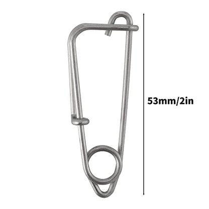 Dr.Fish 10 Pack Trotline Clips Stainless Steel Snap Lure Clips Fishing Snaps Longline Clips Catfish Tuna Clips Quick Change Fishing Clips - color: Grey（2"）