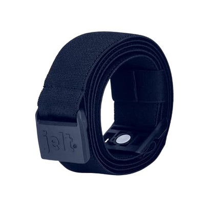 JeltX Adjustable Elastic Belts for Men and Women, Non-Slip Stretch Belt with Magnetic Belt Buckle and Grippy Gel - color: Navy Blue
