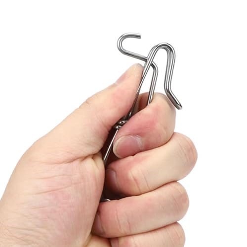 10 PCS Longline Fishing Line Clips Stainless Steel Trotline Clips | Fishing Snap Branch, Reinforced Hook Body, Spring Clasp, One-Touch Push Button, Floats, Sharking, Tuna, Crabbing, Shrimping