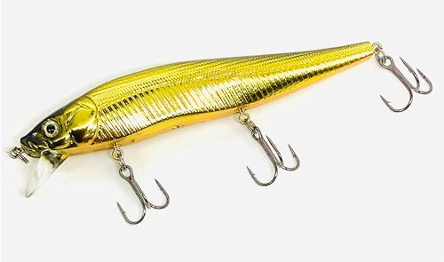 Luck E Strike STX Jerkbait, 4.5 Inch Suspending Hydrodynamic Fishing Lure, Made in The USA - color: Deadly Black