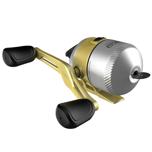 Zebco 33 Gold Spincast Fishing Reel, Changeable Right or Left-Hand Retrieve, All-Metal Gears, Pre-Spooled with Zebco Cajun Fishing Line - size: 10 (Clam Packaging), style: 33 Gold Micro (Clam Pack)