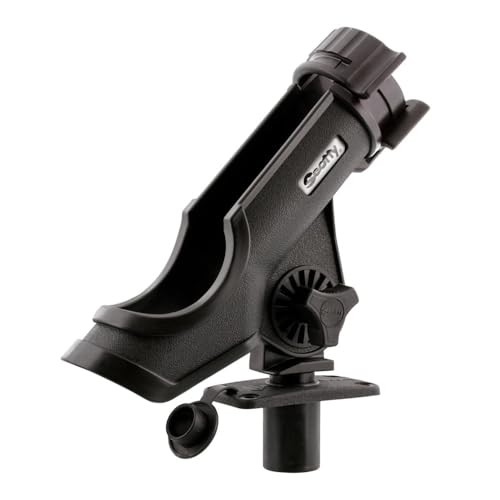 Scotty 0231-BK PowerLock Rod Holder, with 0244 Flush Deck Mounts, black | Adjustable, 360 Degrees of Rotation, Durable Construction