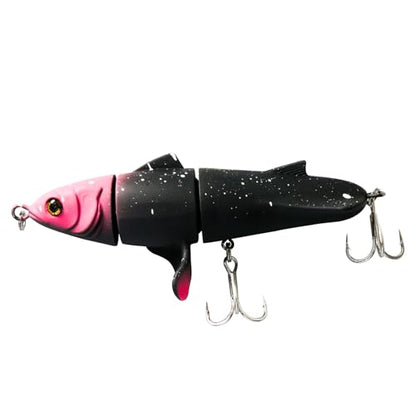 Fishing Lures for Trout Bass Multi Jointed Swimbaits 3D Bionic Fish Eye Swimming Lures Lifelike Hard Bait for Freshwater Saltwater - color: Black-Pink