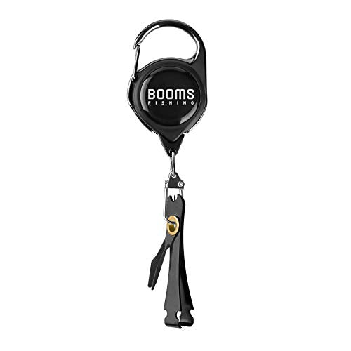 Booms Fishing FC2 Fishing Knot Tying Tool, Fly Fishing Line Cutter, Fishing Clippers with Retractor - color: Black