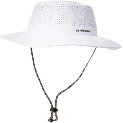 MISSION Cooling UPF Boonie Hat - Unisex Sun Hat for Hiking, Beach & Fishing - Sweat & Water Activated Technology - color: White
