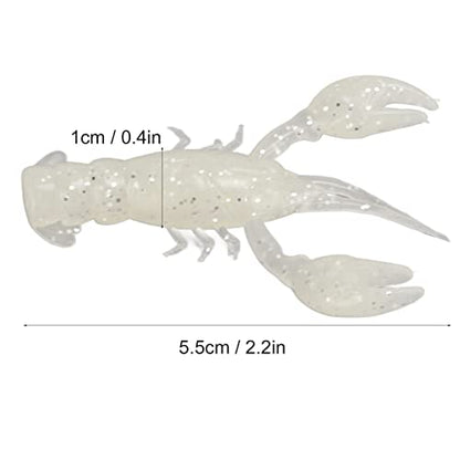 YUYTE Lures Crawfish Bait 10pcs Soft Fishing Lure Crawdad Bait PVC Shrimp Artificial Lure Baits for Freshwater and Saltwater Fishing - color: Luminous