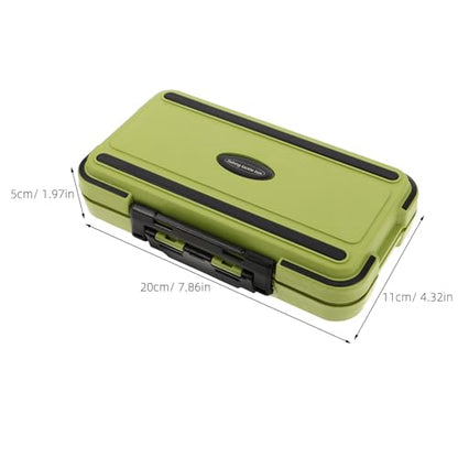 Fishing Tackle Box Large Waterproof Green – Portable Lure Storage Container with Bait Keeper and Fishing Gear Organizer for Freshwater and Saltwater Anglers