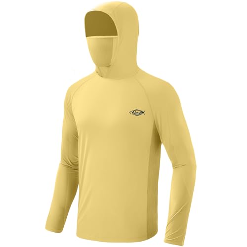 Palmyth Fishing Hoodie for Men Long Sleeve Sun Protection UV UPF 50+ Shirts - color: Yellow/Crab, size: 4X-Large