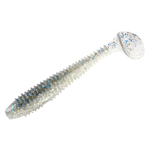 Dr.Fish 20 Pack Paddle Tail Swimbait Soft Fishing Lure Bass Fishing Freshwater Soft Plastic Shad Bait Drop Shot Bait Bluegill Panfish Crappie 1.4''/2''/3'' - color: Blue-White, size: 2''-20 Pack