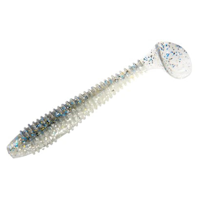 Dr.Fish 20 Pack Paddle Tail Swimbait Soft Fishing Lure Bass Fishing Freshwater Soft Plastic Shad Bait Drop Shot Bait Bluegill Panfish Crappie 1.4''/2''/3'' - color: Blue-White, size: 1.4''-20 Pack