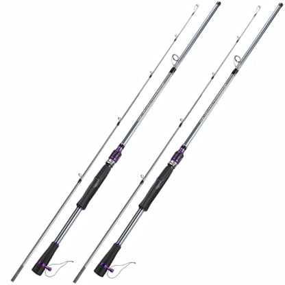 DC Baitcasting Combo, Smart Digital Brake Reel, 4-Section Carbon Rod, Tackle Bag, Line & Lures, Complete Travel Kit for Bass Freshwater - color: Only Spinning Rod-2PACKS- 5‘6“- Purple