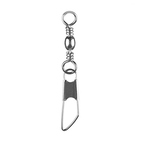 30pcs Eight-Character Fishing Rolling Swivels Fishing Hook Connector Tackle Fishing Rolling Rings (Silver Size 4) - size: 10