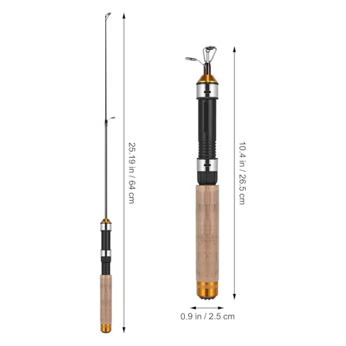 DOITOOL Telescopic Mini Ice Fishing Rod Ultra-Light Portable Winter Fishing Pole Compact Pocket Rod with Carbon Coating and Durable Guides