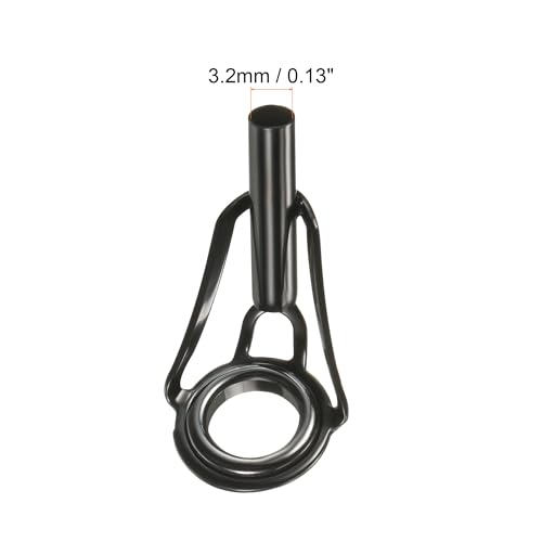 PATIKIL Tube Dia Fishing Rod Tips Repair Kit, Stainless Steel Black Guide Ring for Fishing - size: 3.2mm