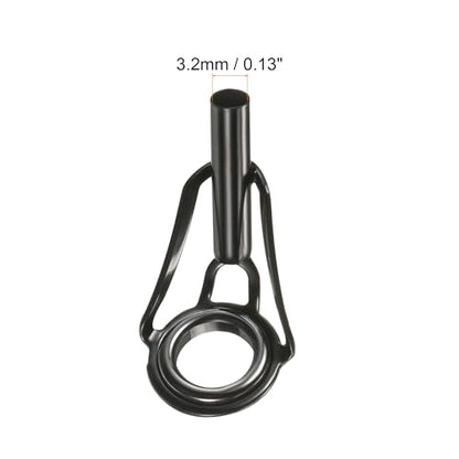 PATIKIL Tube Dia Fishing Rod Tips Repair Kit, Stainless Steel Black Guide Ring for Fishing - size: 3.2mm