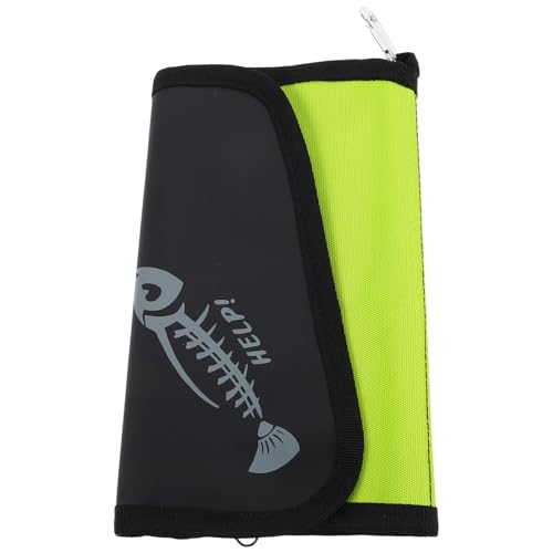 Hemobllo Fishing Tackle Storage Bag with Large Capacity, Waterproof Soft Bait Pouch in Fluorescent Green, Detachable Soft Lure Organizer for Freshwater and Saltwater Rig and Lure Carrying