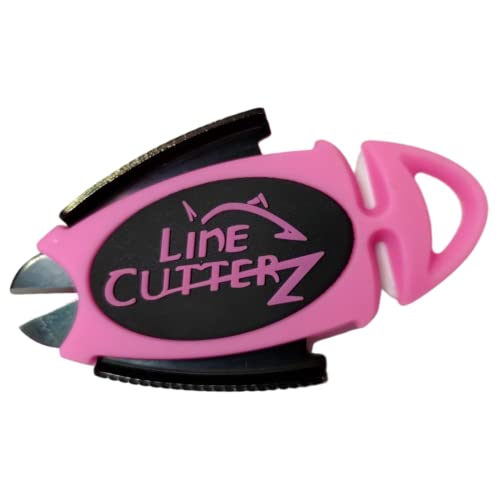 LINE CUTTERZ Patented Dual Hybrid Ceramic Cutter + Stainless Steel Micro Scissors Fishing Line Trimmer - Pink - color: Pink