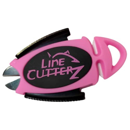 LINE CUTTERZ Patented Dual Hybrid Ceramic Cutter + Stainless Steel Micro Scissors Fishing Line Trimmer - Pink - color: Pink