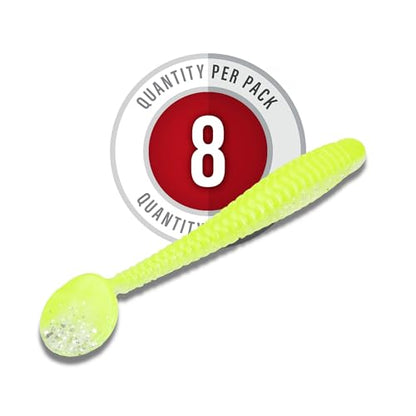 Strike King Rage Slim Swimmer Fishing Lure, Soft Plastic Swimbait, 4-Inches, 8-Pack - color: Silver Belly