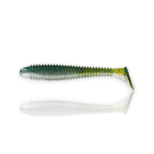 Moose Baits 3.8” Paddle Swimmer Soft Plastic Baits – Bass Fishing Lures - Soft Lure Bass, Durable Plastic Bait Swimmer for Freshwater Bass (6 Pack) - color: Baby Bass