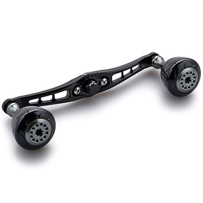 HEIGHTEN 120mm Fishing Reel Handle for Shimano Daiwa Abu Garcia Penn Kastking Lew's Baitcasting Reel Power Crank Accessory (120mm Handle 30mm Knob - Black & Silver) (0126) - color: 120mm Handle 30mm Knob - Black & Silver