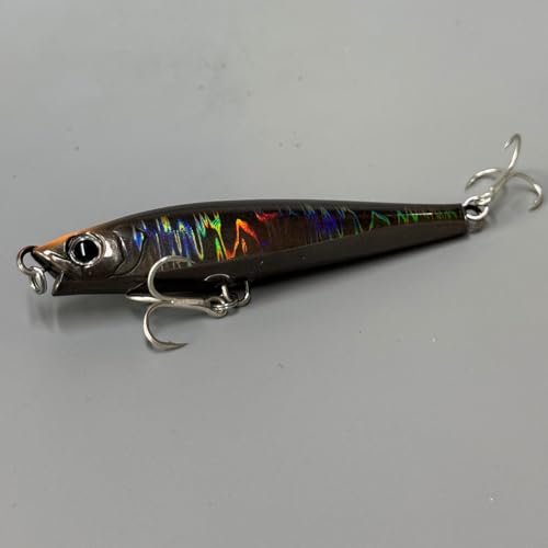 Ocean Fishing Minnow Lures 3pcs | High-Index Plastic Jerkbait Swimbaits for Bass & Trout - color: AH1038C-4'' 1.3oz